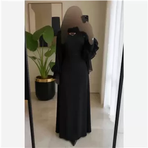 عبا زنانه مدل شهرزاد جنس الیزه رنگ مشکی فری سایز