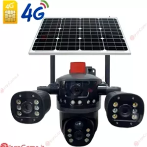 دوربین چرخشی بی سیم خورشیدی مدل T36 دو لنز سه تصویر 12 مگاپیکسل