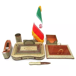 ست 8 تکه لوازم اداری خاتم کاری چوبی اعلا