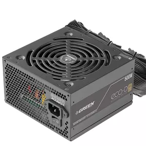 منبع تغذیه کامپیوتر گرین مدل GP500A-ECO D استاندارد Bronze غیرماژولار توان 500 وات