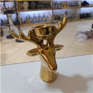 مجسمه گوزن سرامیکی جاشمعی مدرن شمعدان تندیس مدرن دکوری مدرن جهیزیه عروس اکسسوری منزل دکوری خاص کادویی هدیه 