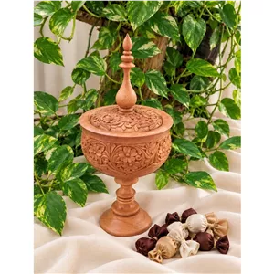 قندان یا شکلات خوری، منبت ریز قلم آباده