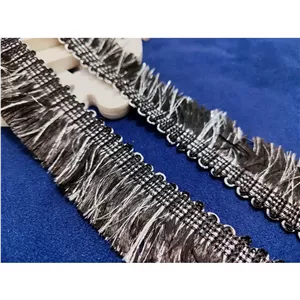 نوار ریشه ابریشمی طوسی مشکی 3سانت 