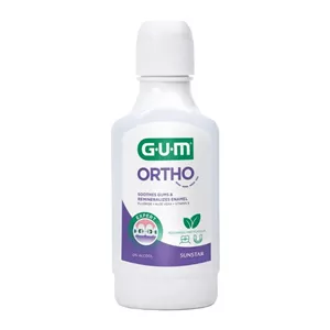 دهانشویه Gum مدل Ortho مناسب دندان های ارتودنسی شده حجم 300 میل