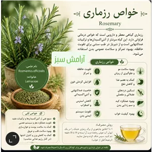 گیاه رزماری با نام علمی Rosmarinus officinalis که در زبان فارسی به آن اکلیل کوهی و در طب سنتی و عامیانه برگ رزماری