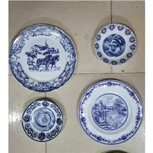 دیوارکوب ست قلم ابی چینی زیبای دوتا بزرگ و دوتا کوچک با گیره چینی درجه یک
