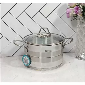 قابلمه استیل درب پیرکس سایز 18 نیچی NC-18 (پسکرایه) 