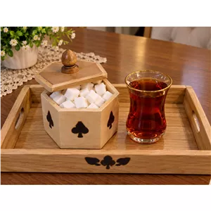 قندان شش ضلعی چوبی 