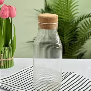 بطری پیرکس وارداتی درب چوب پنبه
