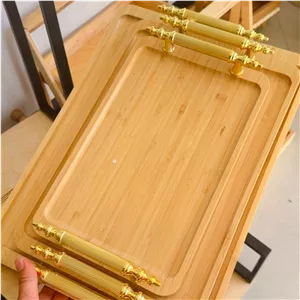 سینی بامبو دسته فلزی 
