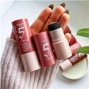 رژگونه پودری اورجینال استامپی در رنگبندی صورتی هلویی و...