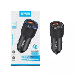 شارژر فندکی فست و PD دو پورت Shoosh مدل SH-803 48W - مشکی - SMO