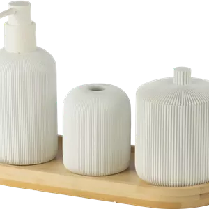 ست سرویس بهداشتی 4 پارچه رزین اسمارت رنگ سفید کد AD-300B (پس کرایه)