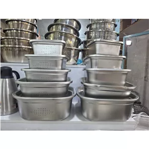 سرویس آبکش مربعی یونیک 5 پارچه اصل Unique (( هزینه ارسال درب منزل)) آبکش لگن استیل