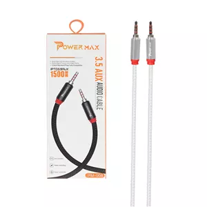 کابل 1.5 متری Power Max Aux مدل PM-008 - سفید