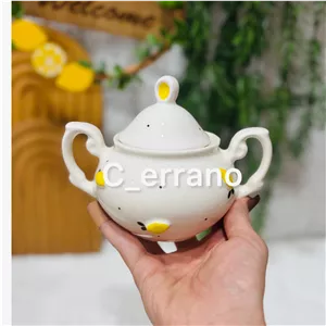 قندان سرامیکی تپل طرح لیمو برجسته 
