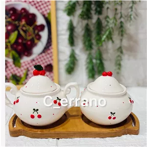 قندان سرامیکی تپل آلبالو برجسته 