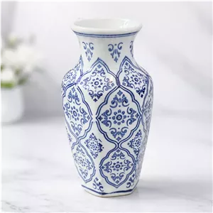 گلدان چینی وینتیج طرح قلم آبی