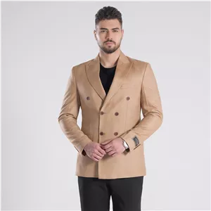کت تک مردانه مدل چهارخانه شکوه دبل برس کرم 5-2