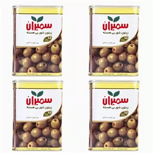 زیتون شور بی هسته سمیران حلب 2600 گرمی بسته 4 عددی