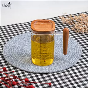 ظرف روغن مربع پارچی 1000 سی سی پیرکس مدرج آیرکس (یک عددی)