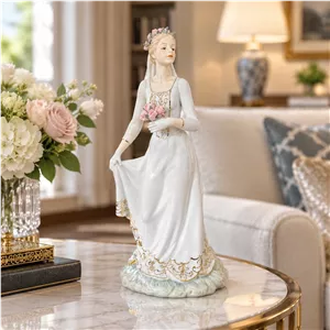 مجسمه دکوری عروس چینی گل برجسته 