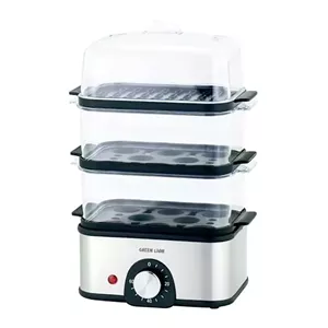 بخارپز و تخم مرغ پز سه طبقه گرین لاین مدل 3-tier egg cooker
