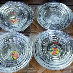 لگن استیل یونیک 5 پارچه بدون لبه و بدون دسته سبک، ضد زنگ