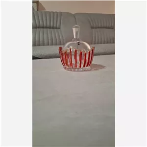 قندان ویترای با دورگیر طلایی و رنگ ذرشکی