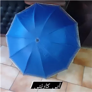 چتر اسپورت دور شطرنجی 10 فنر ضد باد دو رویه پارچه نانو دستی مناسب آقایان و بانوان