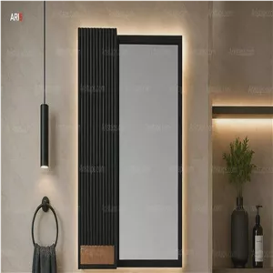 آینه باکس طبقه دار مشکی قهوه ای دارای آرام بند سایز 40 60