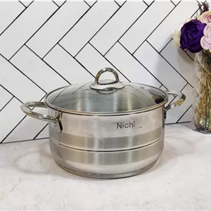 قابلمه استیل درب پیرکس سایز 24 نیچی NC-24 (پسکرایه) 