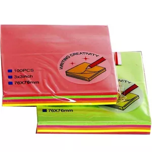 کاغذ یادداشت چسب دار رنگی 7.5 × 7.5 سانتی متر 100 برگی مدل 1