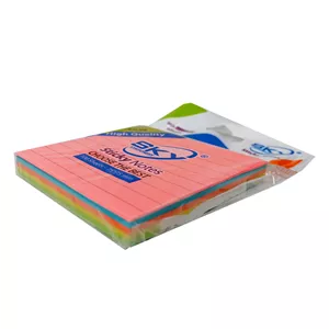 کاغذ یادداشت چسب دار خط دار رنگی سایز 7.5 × 7.5 بسته 100 برگی مدل 1