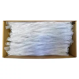 فنر مارپیچ رویان شماره 14 مدل فلزی روکش سفید بسته 150 عددی مدل 1