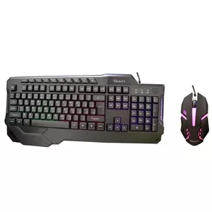 کیبورد و ماوس گیمینگ وریتی مدل V-KB6121GCW، سوییچ ممبران، Full-Size، نورپردازی LED RGB