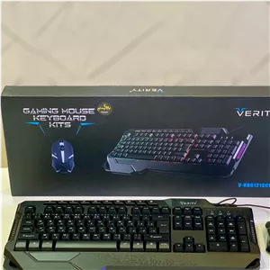 کیبورد و ماوس گیمینگ وریتی مدل V-KB6121GCW، سوییچ ممبران، Full-Size، نورپردازی LED RGB