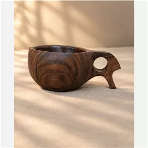 کوکسا kuksa لیوان چوبی دستساز از چوب گردو