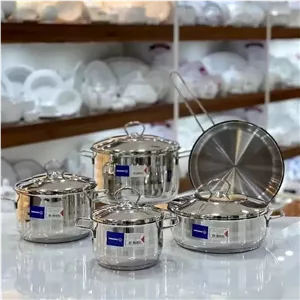 ارام پز سرویس قابلمه 9 پارچه استیل کرکماز مدل آسترا ورق ضخیم 
