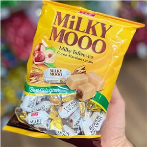 تافی مغزدار میلکی مو فندقی 200 گرم