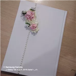 دفتر عقد یا بله برون طرح گل برجسته و مروارید
