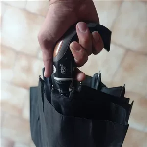 چتر اتوماتیک بزرگسالان RST دسته عصایی مشکی پارچه نانو ضد آب