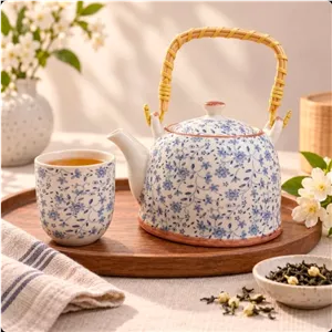 ست قوری و فنجان سرامیکی کد 450-53
