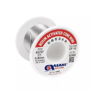 سیم لحیم آساهی Asahi مدل CF-10 قطر 0.8 میلیمتر وزن 100 گرم اصلی درجه یک