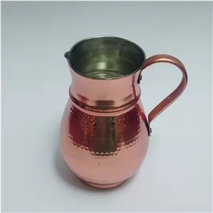 پارچ مسی مدل حسام بلند چکشی سایز متوسط نانو شده دسته مسی زنجان