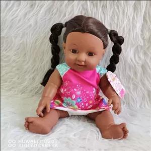 عروسک گوشتی مدل دختر سیاهپوست برند مای مای  سایز 35 سانت موزیکال با صدای گریه و خنده خارجی مودوخت 