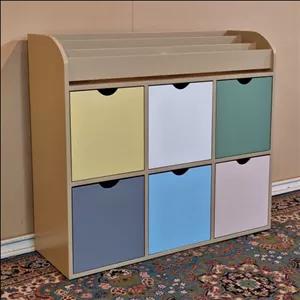 باکس رنگی کتابخانه دار،جا اسباب بازی جالباسی (پس کرایه)