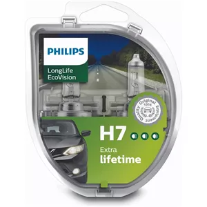 کیت لامپ چراغ جلو فیلیپس LongLife EcoVision H7 مدل 12972LLECOS2، بسته 2 عددی
