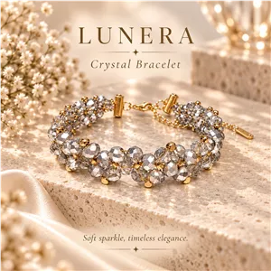 دستبند زنانه میوکی ژاپن و کریستال مدل silver halo