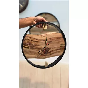 ساعت دیواری چوبی دست ساز چوب گردو 40سانت